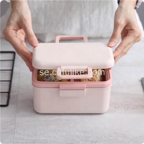 Dubbla lager Bamboo Fiber Bento Lunchbox